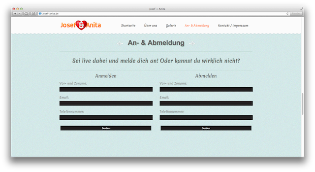 Josef+Anita Website Anmeldung/Abmeldung